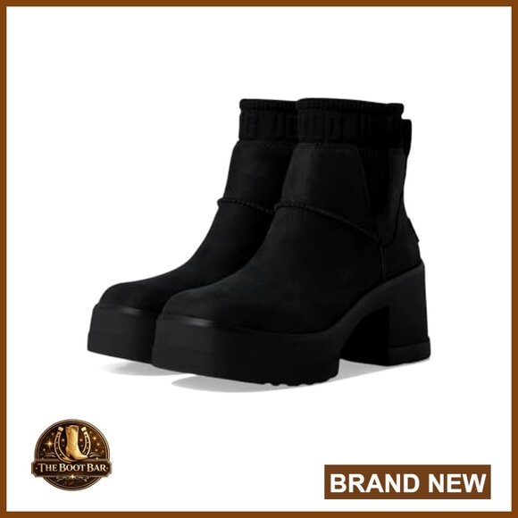Water-resistant leather Chelsea boots with 2-inch platform and 3-inch heel - Picture 2 of 7